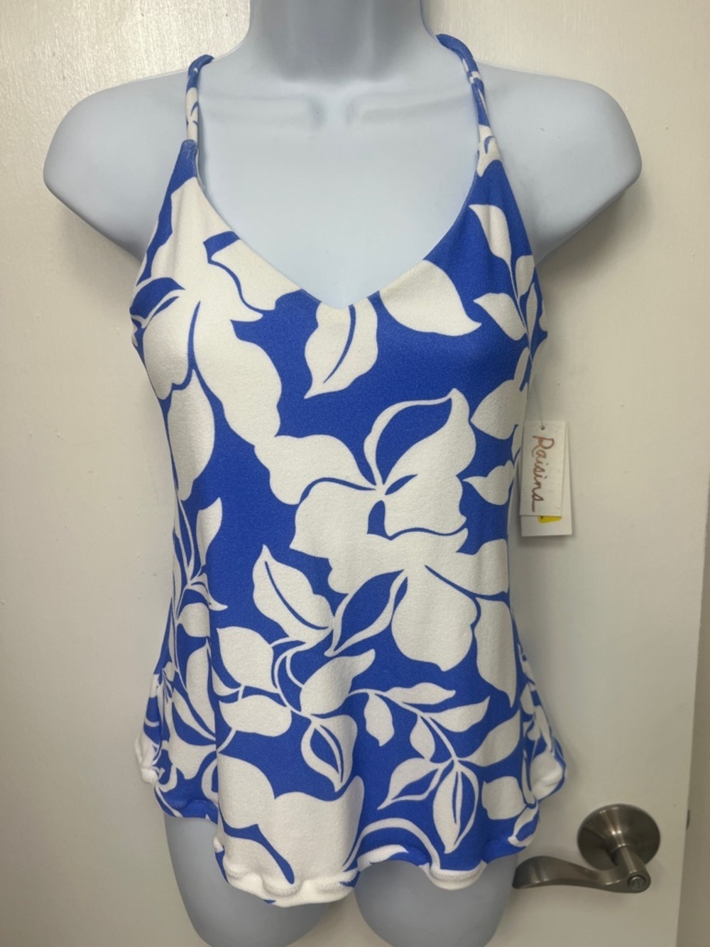 Raisins Glass Beach Noumea Terry Texture Tankini Swim Top. Sz. XL, Strappy back